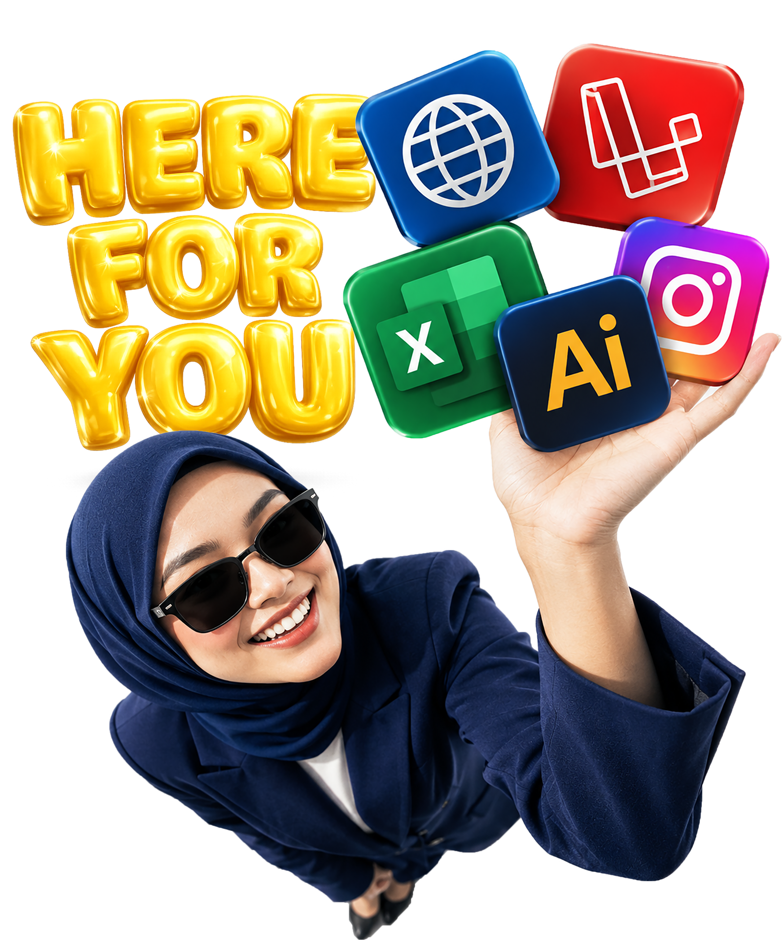 Visual folder digital berisi layanan website, automasi, dan design branding